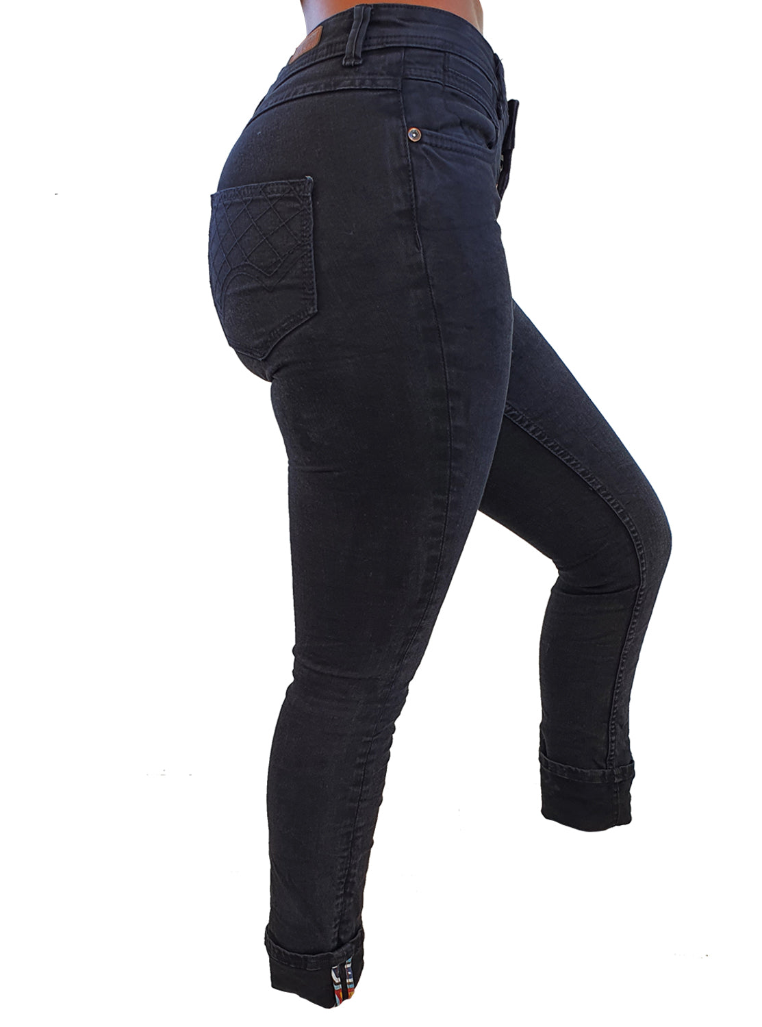 Snap MINNIE Midwaist Uberstretch Black Wash - magents