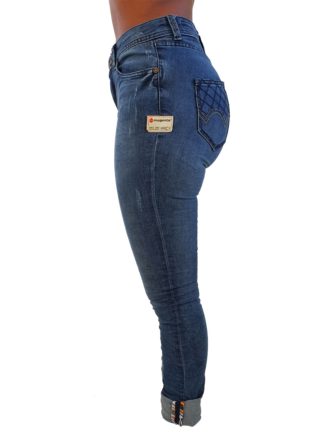 Snap Cuba Midwaist Uberstretch Light Wash - magents