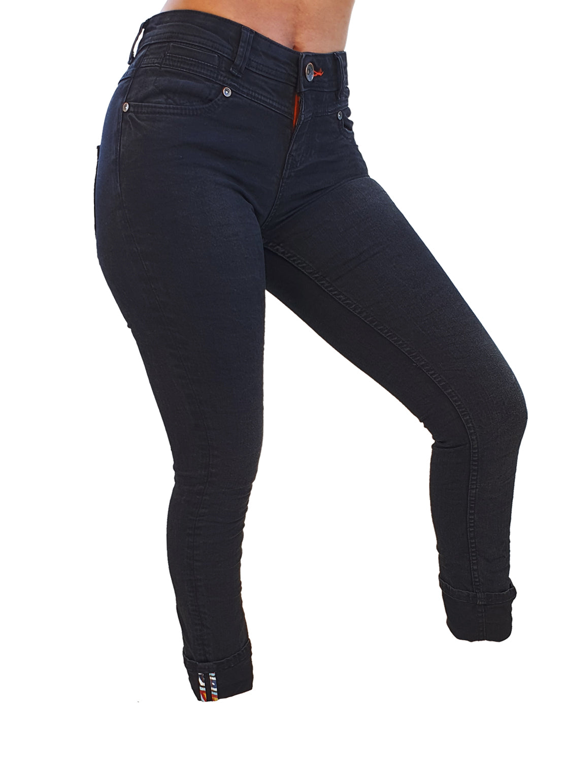 Snap MINNIE Midwaist Uberstretch Black Wash - magents