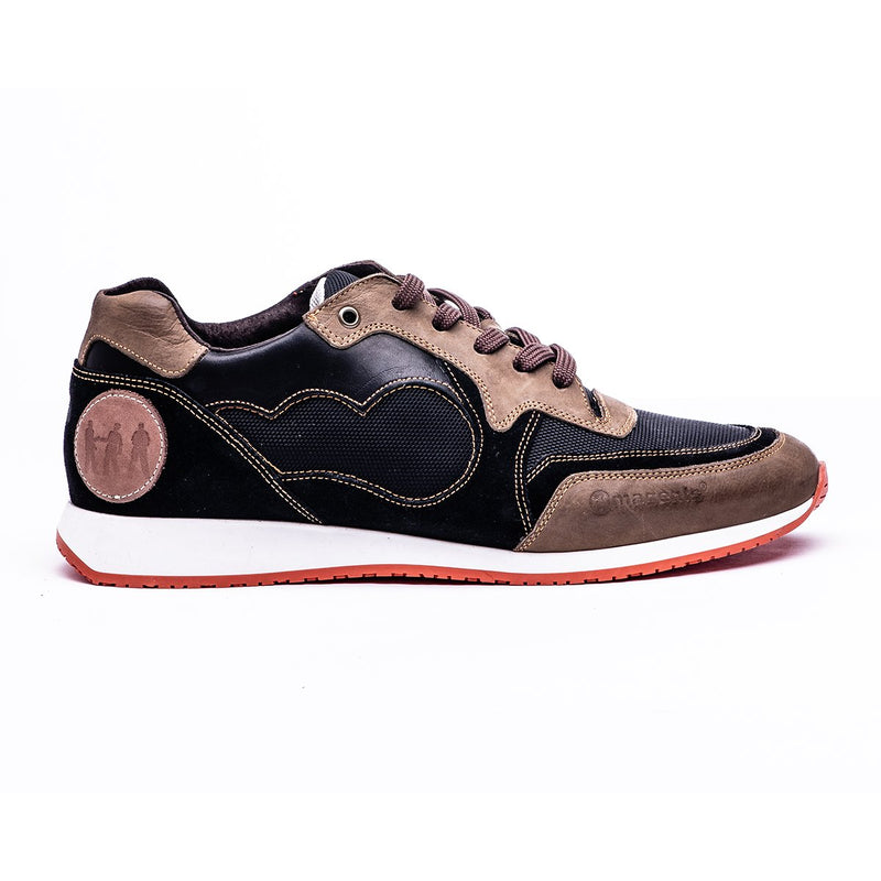 ACHUZE SPORTS SNEAKER - BLACK AND BROWN - magents