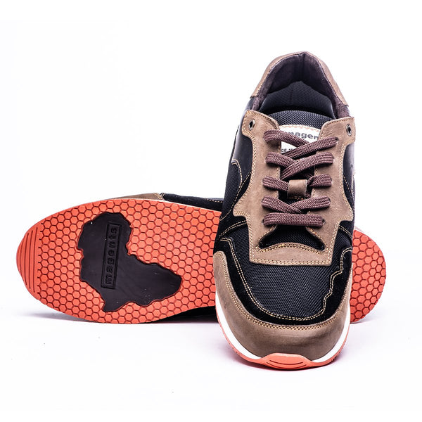 ACHUZE SPORTS SNEAKER - BLACK AND BROWN - magents