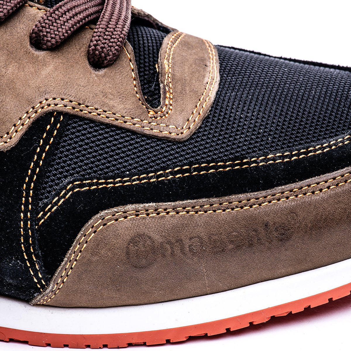 ACHUZE SPORTS SNEAKER - BLACK AND BROWN - magents